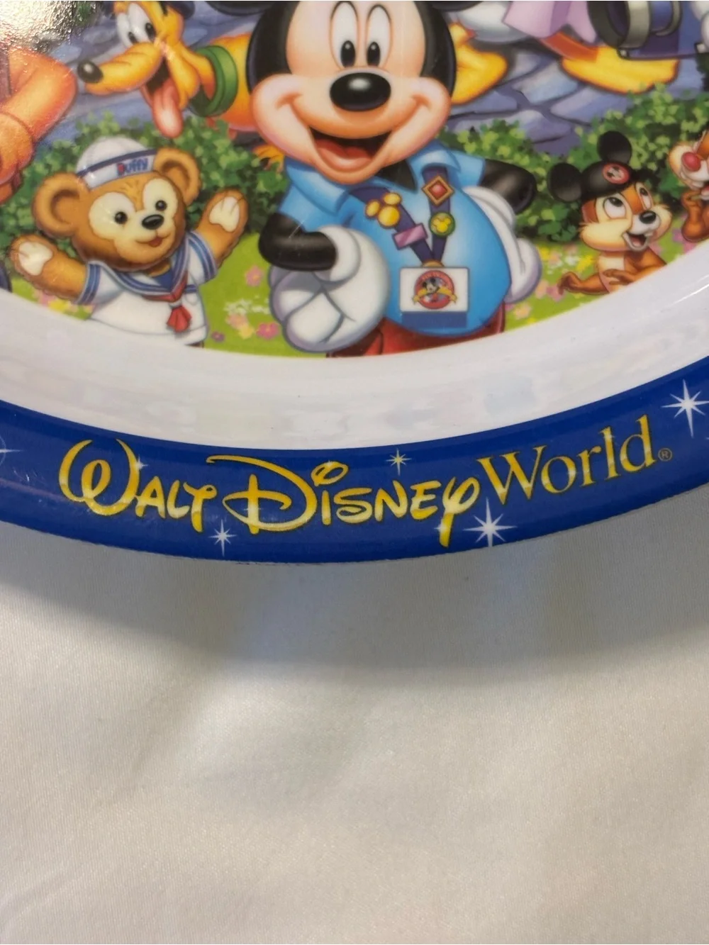 Walt Disney World Blue Divided Kids Dinner Plate with Classic Characters